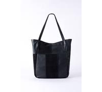 Lakeland Leather 'tarn Hows' Leather And Suede Tote Bag In Black Black
