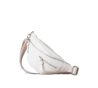 Lakeland Leather Tarn Leather Sling Bag - Crossbody Belt Bag for Travel & Everyday Use - Adjustable Canvas Strap, Multiple Zip Pockets, Compact Leather Bum Bag (White)