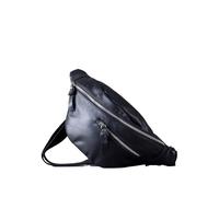 Lakeland Leather Tarn Leather Sling Bag - Crossbody Belt Bag for Travel & Everyday Use - Adjustable Canvas Strap, Multiple Zip Pockets, Compact Leather Bum Bag (Black)