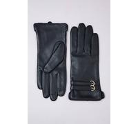 Lakeland Leather 'twin Buckle Ii' Leather Gloves In Black Black
