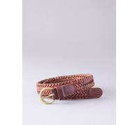 Lakeland Leather 'waverton' Leather Woven Belt In Brown Brown M