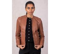 Lakeland Leather Women's 'Annaside' Leather Jacket in Tan | Size: 16