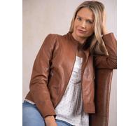 Lakeland Leather Women's 'Anthorn' Leather Jacket in Tan | Size: 14 Lakeland Leather Tan 14