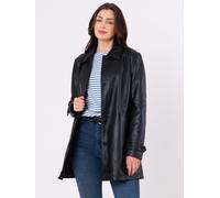 Lakeland Leather Women's 'Bilsco' Longline Leather Jacket in Black | Size: 16 Lakeland Leather Black 16