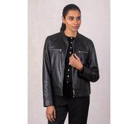 Lakeland Leather Women's 'Forswick' Leather Racer Jacket in Black | Size: 10