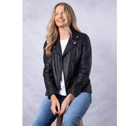 Lakeland Leather Women's 'Knotts' Leather Biker Jacket in Black | Size: 12