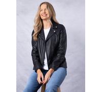 Lakeland Leather Women's 'Knotts' Leather Biker Jacket in Black | Size: 18 Lakeland Leather Black 18