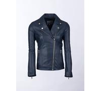 Lakeland Leather Women's 'Knotts' Leather Biker Jacket in Navy | Size: 22