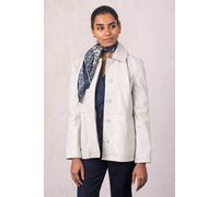 Lakeland Leather Women's Mawbray' Collared Leather Jacket in Off White | Size: 14