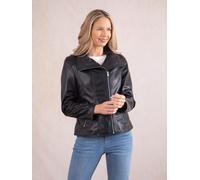 Lakeland Leather Women's 'Morland' Leather Biker Jacket in Black | Size: 12 Lakeland Leather Black 12