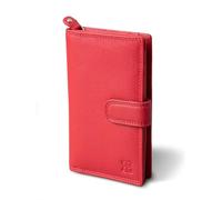 Lakeland Leather Women's Real Leather Medium Tab Purse in Red 8 Card Slot