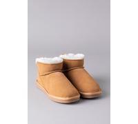 Lakeland Leather Women's Sheepskin Mini Boot Slippers in Tan | Size: 6 Lakeland Leather Tan 6