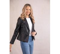 Lakeland Leather Women's 'Tarn' Leather Biker Jacket in Black | Size: 14