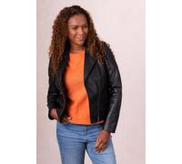 Lakeland Leather Women's 'Thirlend' Leather Biker Jacket in Black | Size: 12 Lakeland Leather Black 12