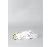 Lakeland Leather Women's 'Waverton' Leather Woven Belt in White | Size: Small Lakeland Leather White S