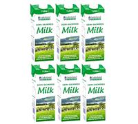 Lakeland Long-life Semi Skimmed UHT Milk, Calcium, High in Protein, 1L (Pack of 6, Total 6000ml)