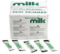 Lakeland Semi-Skimmed UHT Milk Sachets 240 Stick x 10ml Suitable for Various Settings Single-Serve for Tea & Coffee Great Value Pack Ideal For Travel, Office, Hospitality