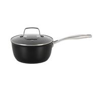 Lakeland Stone Forged 20cm Saucepan with Glass Lid - Heavy-Gauge Forged Aluminium Pan, Non-Stick Ceramic Coating, Induction Compatible Milk & Soup Pot
