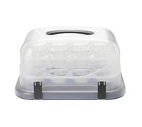 lakeland Two-Tier 24 Cupcake Carrier 41cm x 32.5cm x 21.5cm H - Clear Lid With Carry Handle