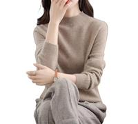 LAKEMON Cashmere Sweaters for Women,Soft Cozy Pullover,Cashmere Long Sleeve Crewneck Fall Winter Sweaters (Camel,Medium)