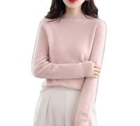 LAKEMON Cashmere Sweaters for Women,Soft Cozy Pullover,Cashmere Long Sleeve Crewneck Fall Winter Sweaters (Pink,Medium)