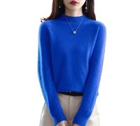 LAKEMON Cashmere Sweaters for Women,Soft Cozy Pullover,Cashmere Long Sleeve Crewneck Fall Winter Sweaters (Blue,Medium)