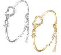 LAKEMON Mother Daughter Bracelets Infinity Love Heart Bracelets for Mom Mothers Day Birthday for Mom Daughter (2pcs)