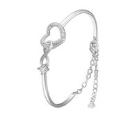 LAKEMON Mother Daughter Bracelets Infinity Love Heart Bracelets for Mom Mothers Day Birthday for Mom Daughter (Silver)