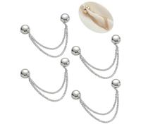 LAKEMON Multi-Function Magnetic Clothing Clips, 4 Pack Strongest Magnetic Strength Buttons Clips, Multi-Purpose Colorful Pinless Brooch, for Women Clothes Hijab Pins Decorate (Silver)
