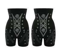 LAKEMON Negative Oxygen Ion Detox Shaping Shorts, Ion Shaping Shorts for Weight Loss (2*black,2XL)