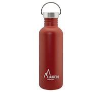 LAKEN Unisex - Adult Heavy Duty Stainless Steel Bottle 1 Litre Red with Vintage Lid 1