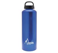 LAKEN Classic Water Bottle with Wide Mouth, Single Wall Lightweight Aluminum BPA Free, Leak-Proof Screw Cap, 1 Litre, Blue
