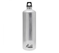 Laken Futura Aluminium Drinking Bottle Narrow Opening Screw Lid with Loop 1.5 L, 100% Recycled Aluminium, Silver