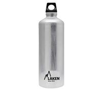 LAKEN Futura Water Bottle with Narrow Mouth, Single Wall Lightweight Aluminum BPA Free, Leak-Proof Screw Cap, 1 Litre, Aluminum
