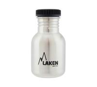 LAKEN Stainless Steel Bottle with Screw Cap, Black and Wide Mouth 350 ml, Steel
