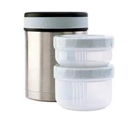 Laken Thermal Insulated Stainless Steel Food Flask 1 Litre + 2 PP Containers, Plain