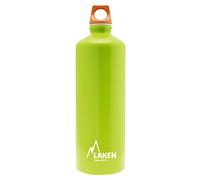 LAKEN Futura Water Bottle with Narrow Mouth, Single Wall Lightweight Aluminum BPA Free, Leak-Proof Screw Cap, 1 Litre, Green