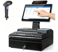 Lakenbroade 15.6'' Touchscreen Electronic Cash Register, All-in-One POS Machine, Retail POS System, Small Checkout Counter, Smart Till for High-volume Checkout Lanes, WIN10, i5-CPU, 8g RAM+256g SSD