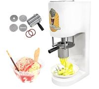 Lakenbroade Commercial Spaghetti Ice Cream Press Machine, 7.4-7.9 Gal/Hr Output, Soft Serve & Gelatos Maker with 4 Shape Molds, Professional Ice Cream Noodle Extruder, Ice Cream Noodle Maker White
