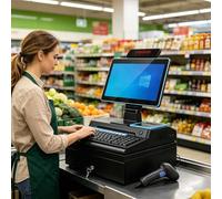 Lakenbroade POS Cash Register, All-in-One Cashier Register with 14" Touch Screen, POS System for Small Business with CPU I5, 4 GB RAM, 64 GB SSD, Windows 10, for Retail and Restaurant