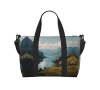 Lakes and Mountains Print Handheld Crossbody Travel Bag Single Shoulder Handbag Sports and Fitness Bag Travel Luggage Bag