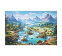 Lakes And Snowy Mountains 1000 Pieces Wooden Jigsaw Puzzle for Adults Puzzles Brain Exercise Challenge High Difficulty Game for Kids （75×50cm）