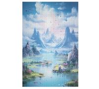 Lakes And Snowy Mountains Adults Wooden Jigsaw Puzzle, for Kids Wooden Puzzles Toys Family Game Play,Brain Training 1000 Piece (78×53cm)
