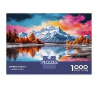 Lakes And Snowy Mountains Jigsaw Puzzle Bundle 1000 Pcs Lake Mountain Sunset with Ultra Difficult Puzzle for After-school Activity, A Puzzle for Challenge Seekers 52x38cm/1000pcs