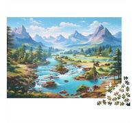 Lakes And Snowy Mountains Jigsaw Puzzles 1000 Pieces of Premium Cardboard Jigsaws for Adults for Relaxing Activities for Adults And Mindfulness Activities 38x26cm/1000pcs
