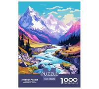 Lakes And Snowy Mountains Jigsaw Puzzles Puzzle for Adults Kids. 1000 Piece Great Gifts Challenge Toy Educational Game Home Decoration for Adults& Kids Age 14 Years Up 38x26cm/1000pcs
