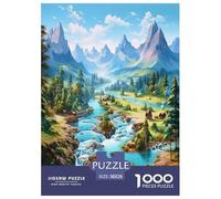 Lakes And Snowy Mountains Jigsaw Puzzles Puzzle for Adults Kids. 1000 Piece Whimsical Challenge Toy Educational Game Home Decoration for Educational Games Gifts 38x26cm/1000pcs
