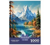 Lakes And Snowy Mountains Jigsaw Puzzles Puzzle for Adults Kids. 1000 Pieces Great Gifts Challenge Toy Educational Game Home Decoration for Adults& Kids Age 14 Years Up 38x26cm/1000pcs