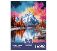 Lakes And Snowy Mountains Jigsaw Puzzles Puzzle for Adults Kids. 1000 Pieces Whimsical Challenge Toy Educational Games Home Decoration for Adults& Kids Age 14 Years Up 38x26cm/1000pcs