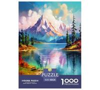 Lakes And Snowy Mountains Jigsaw Puzzles Puzzles for Adults Kids. 1000 Piece Whimsical Challenge Toy Educational Game Home Decoration for Educational Games Gifts 38x26cm/1000pcs